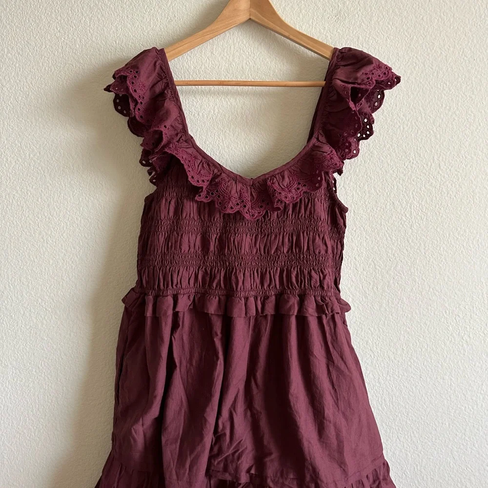 Madewell Burgundy Midi Dress - Picture 2 of 11